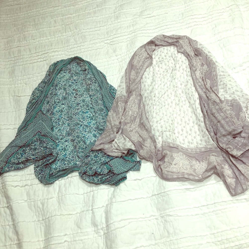 2 OS shawls- wraps- cover up- shrug